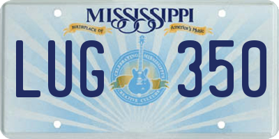 MS license plate LUG350