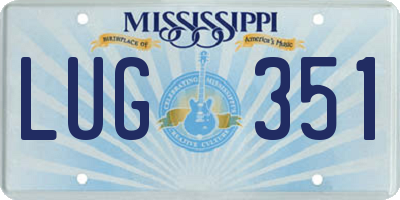 MS license plate LUG351