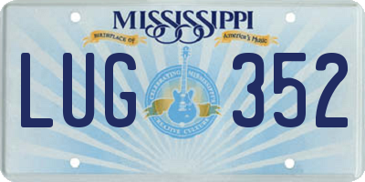 MS license plate LUG352