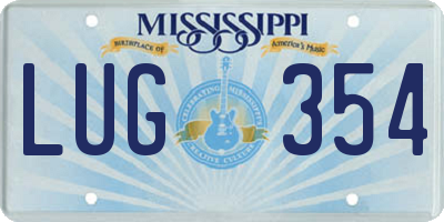 MS license plate LUG354