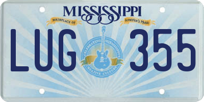MS license plate LUG355