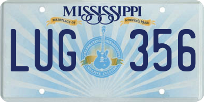 MS license plate LUG356