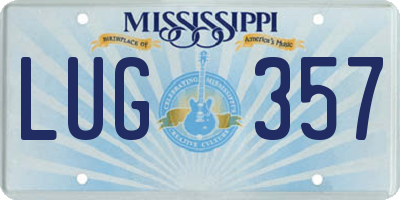 MS license plate LUG357