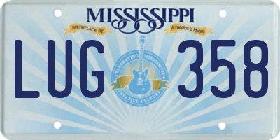 MS license plate LUG358