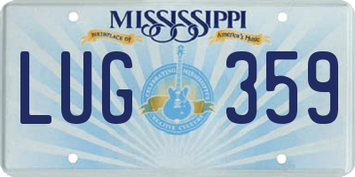 MS license plate LUG359