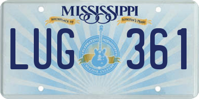 MS license plate LUG361