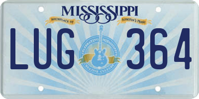 MS license plate LUG364