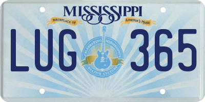 MS license plate LUG365