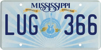 MS license plate LUG366