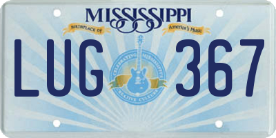 MS license plate LUG367