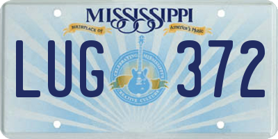 MS license plate LUG372