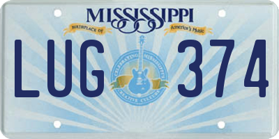 MS license plate LUG374