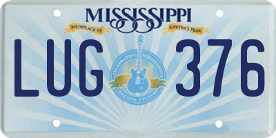 MS license plate LUG376