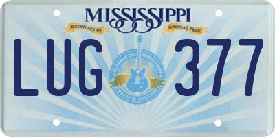 MS license plate LUG377