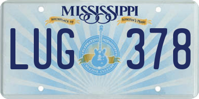 MS license plate LUG378