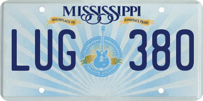 MS license plate LUG380