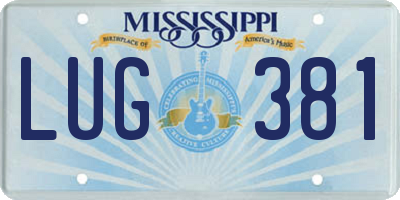 MS license plate LUG381