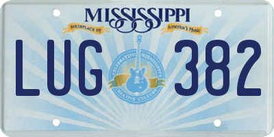MS license plate LUG382