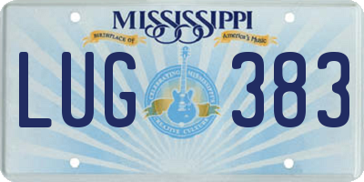 MS license plate LUG383