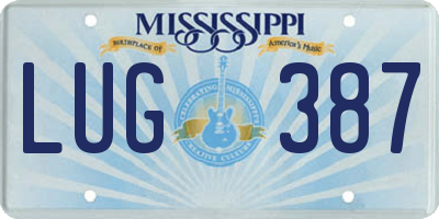 MS license plate LUG387
