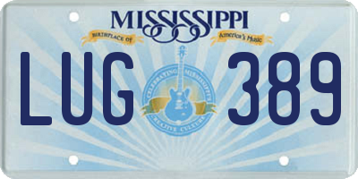 MS license plate LUG389
