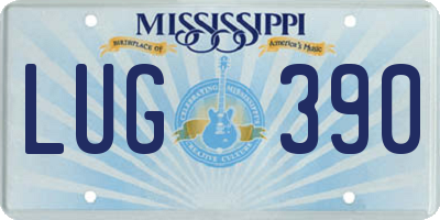 MS license plate LUG390