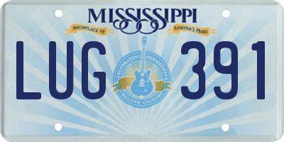 MS license plate LUG391