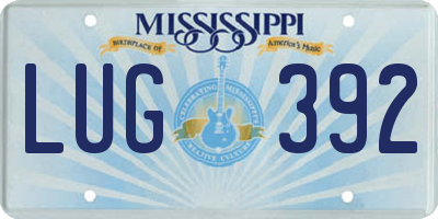 MS license plate LUG392