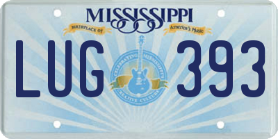 MS license plate LUG393