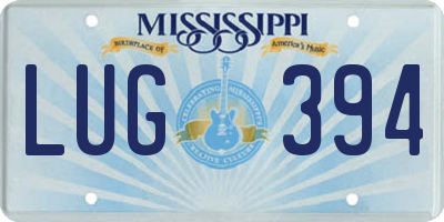 MS license plate LUG394
