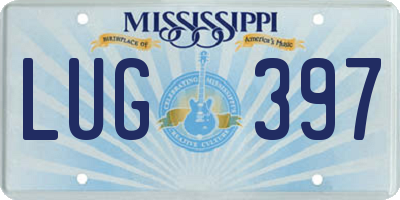 MS license plate LUG397