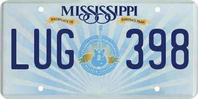 MS license plate LUG398