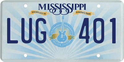 MS license plate LUG401