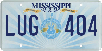 MS license plate LUG404