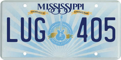 MS license plate LUG405