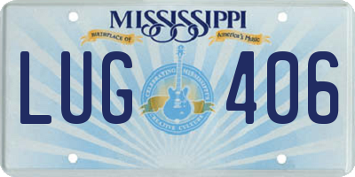 MS license plate LUG406