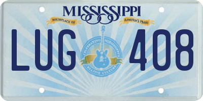 MS license plate LUG408
