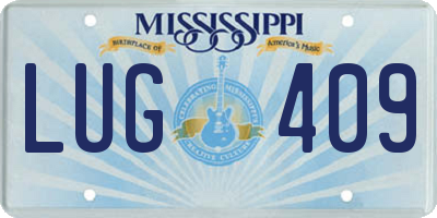 MS license plate LUG409