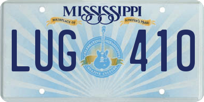 MS license plate LUG410