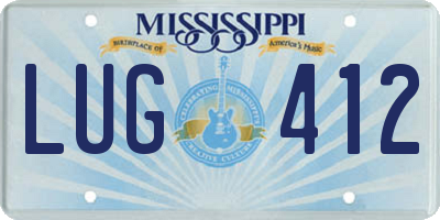 MS license plate LUG412