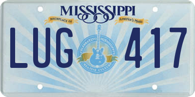 MS license plate LUG417