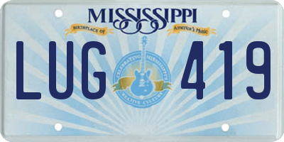 MS license plate LUG419