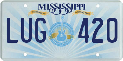 MS license plate LUG420
