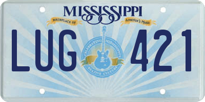 MS license plate LUG421