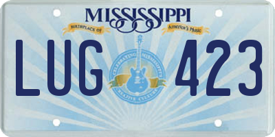 MS license plate LUG423
