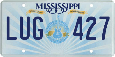MS license plate LUG427