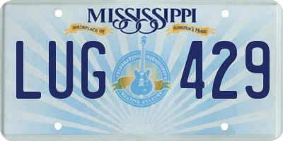 MS license plate LUG429