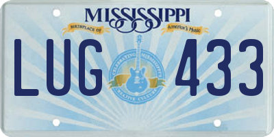 MS license plate LUG433