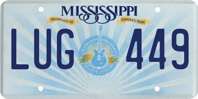 MS license plate LUG449