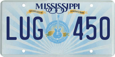 MS license plate LUG450